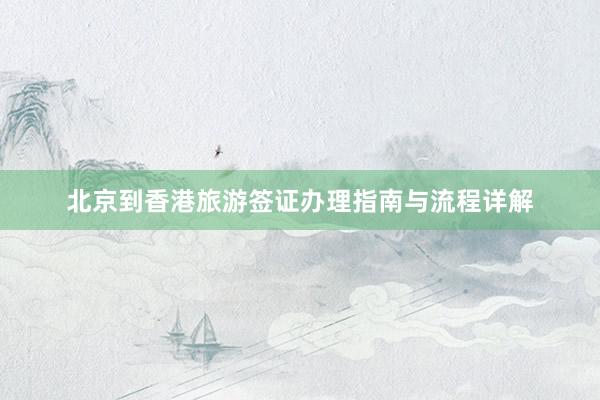 北京到香港旅游签证办理指南与流程详解