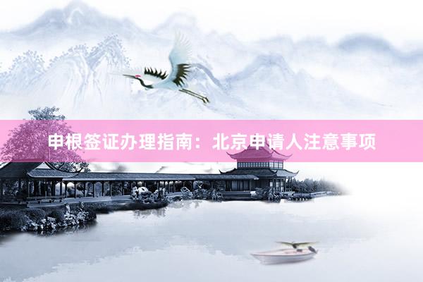 申根签证办理指南：北京申请人注意事项
