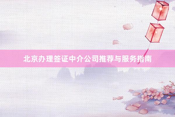 北京办理签证中介公司推荐与服务指南